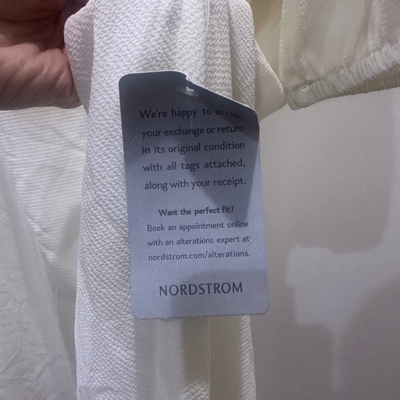 London Times Dress Womens 10 Ivory Mini V Neck Wrap Belt Balloon Sleeve - Picture 4 of 4